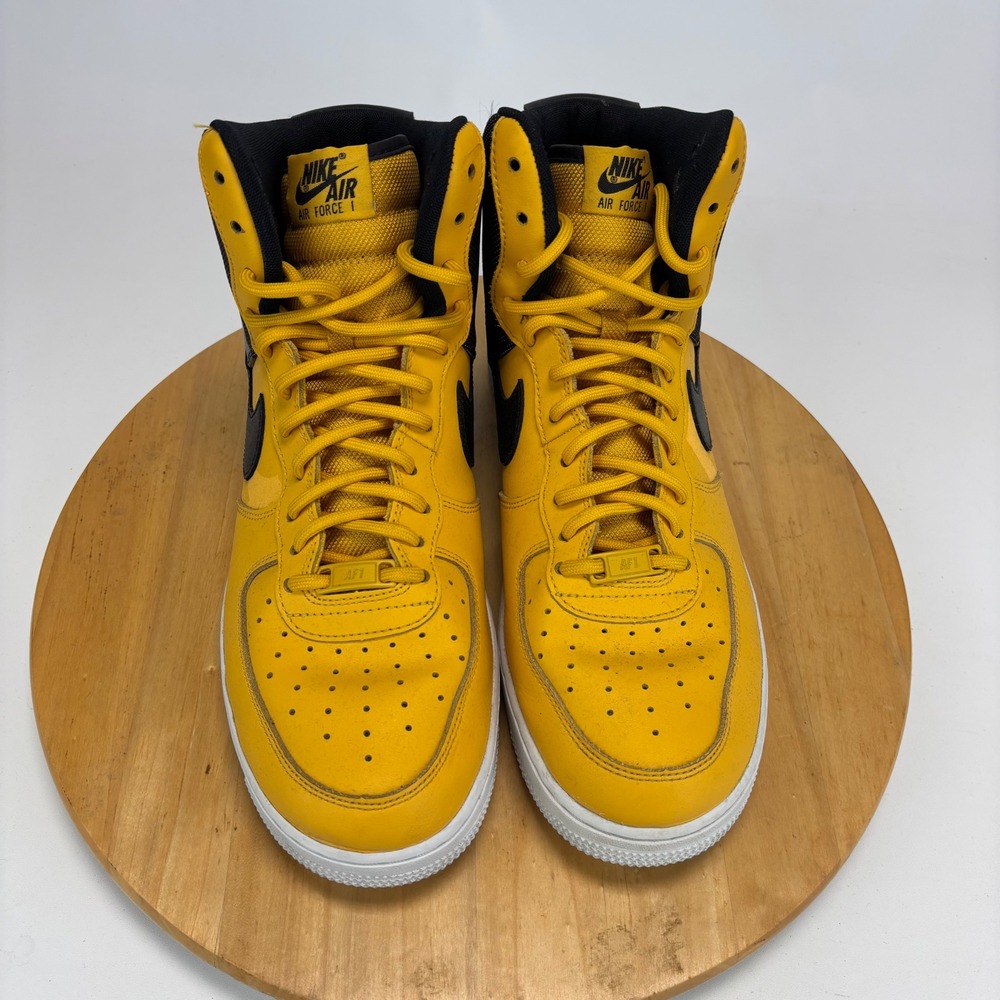 Nike Air Force 1 High Mens 10.5 Yellow Black AV8364-700 University Gold AF1